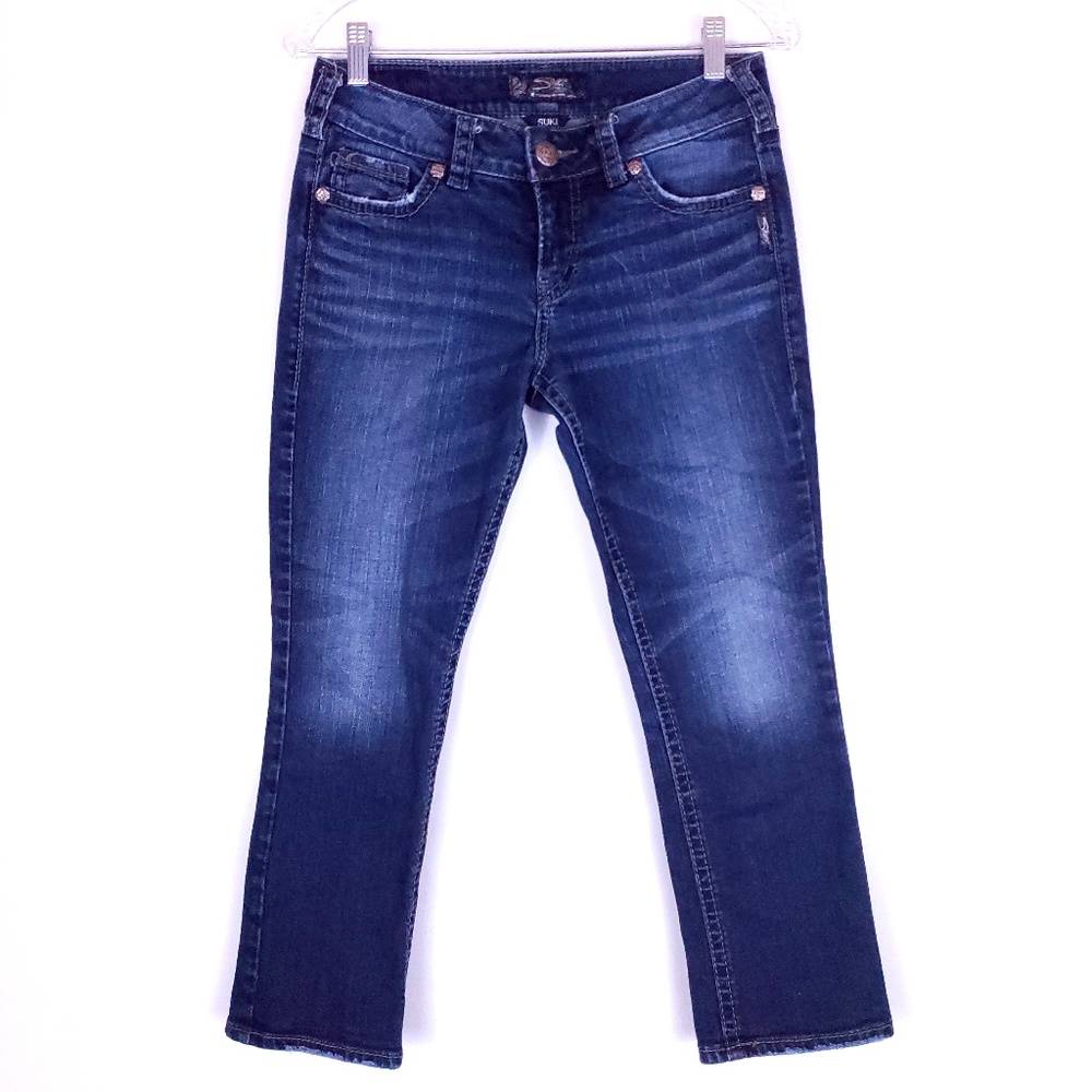 Silver Jeans Women Jean Suki Mid Capri Low Rise Blue Size W27 (28x24)